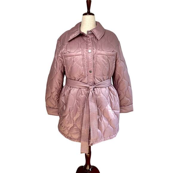 Sanctuary Jackets & Blazers - Sanctuary Dusky Pink Lightweight Quilted Puffy Belted Jacket Wm’s XL NWT